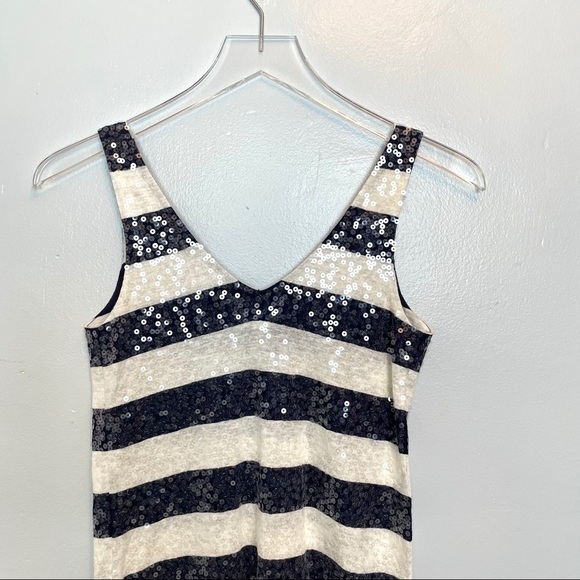 J. Crew Factory Navy/White Sequined Tank Top XXS - Picture 10 of 12